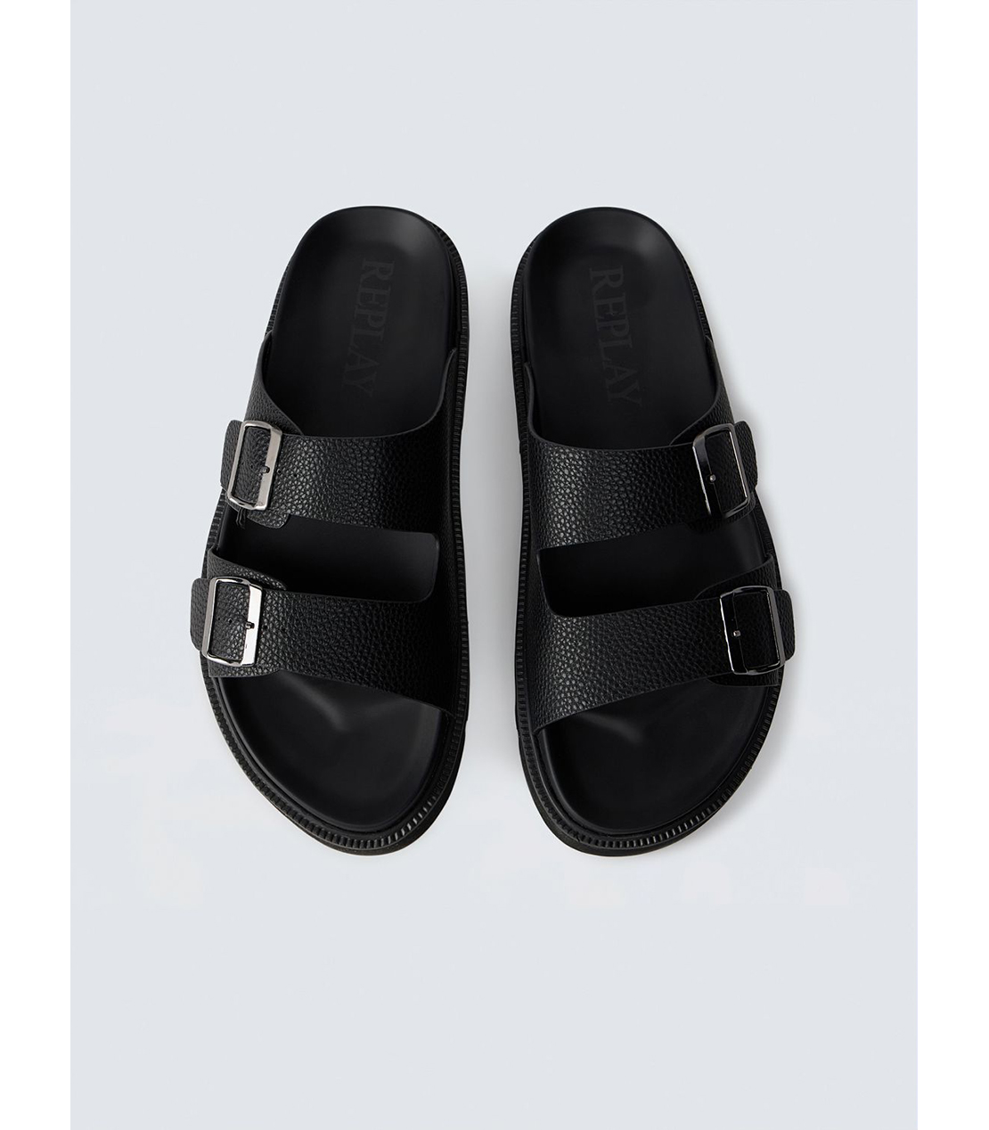 ダブルバンドフラットソールサンダル 詳細画像 ブラック 4